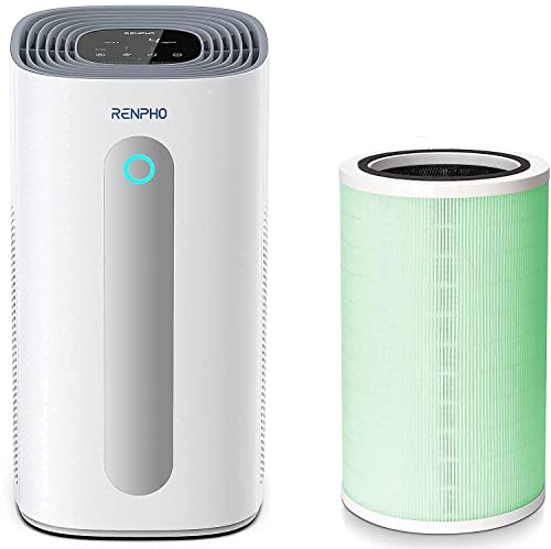 RENPHO Air Purifiers for Home Large Room up to 484ft² & Air Filter Replacement for improving moist conditions, PM2.5, Allergies, smokers, dust, R-M003-F2