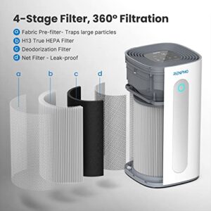 RENPHO Air Purifiers for Home Large Room up to 484ft² & Air Filter Replacement for improving moist conditions, PM2.5, Allergies, smokers, dust, R-M003-F2