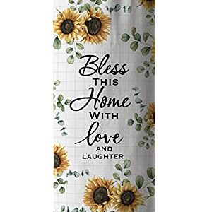 Hglian Sunflower Grocery Storage Bag Holder Wall Mount Plastic Bag Dispenser Garbage Shopping Trash Bags Container Organizer Quote Religious Sayings Farmhouse Kitchen Decor Home Blessing