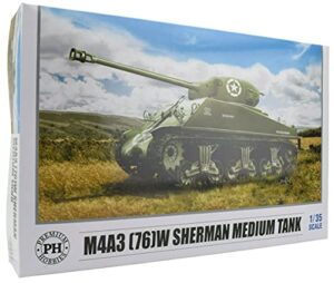 premium hobbies m4a3 (76) w sherman medium tank 1:35 plastic model tank kit 210v