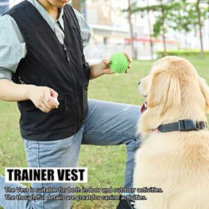 Dog Handler Training Vest, Waterproof Dog Trainer Protective Cloth with Multi Pockets, Professional Pet Owner Obedience Vest, Pet Trainer's Jacket for Men/Women, Black(Size:L)