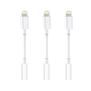 [apple mfi certified] lightning to 3.5 mm headphone jack adapter,esbeecables 3 pack iphone 3.5mm earphones/headphones adapter,audio jack aux accessories compatible with iphone 12/11/xs/max/x 8 7/ipad