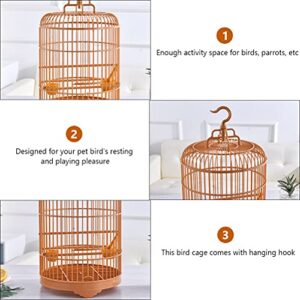 1 Set Round Bird Cage Plastic Parrot Parakeet Budgie Lovebird Cockatiel Cage Pet