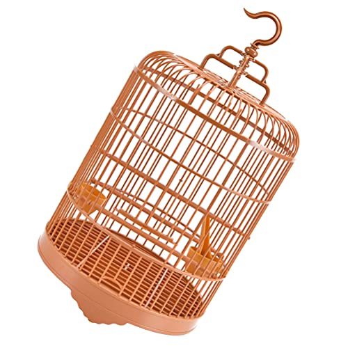 1 Set Round Bird Cage Plastic Parrot Parakeet Budgie Lovebird Cockatiel Cage Pet