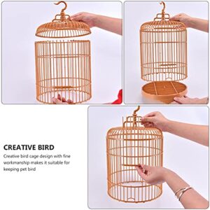 1 Set Round Bird Cage Plastic Parrot Parakeet Budgie Lovebird Cockatiel Cage Pet