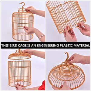 1 Set Round Bird Cage Plastic Parrot Parakeet Budgie Lovebird Cockatiel Cage Pet