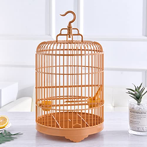 1 Set Round Bird Cage Plastic Parrot Parakeet Budgie Lovebird Cockatiel Cage Pet