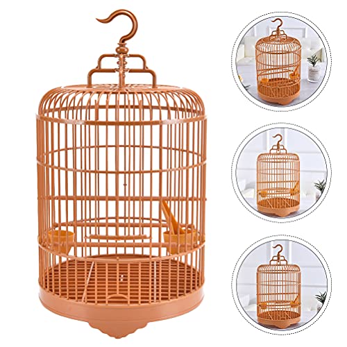 1 Set Round Bird Cage Plastic Parrot Parakeet Budgie Lovebird Cockatiel Cage Pet