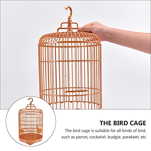 1 Set Round Bird Cage Plastic Parrot Parakeet Budgie Lovebird Cockatiel Cage Pet