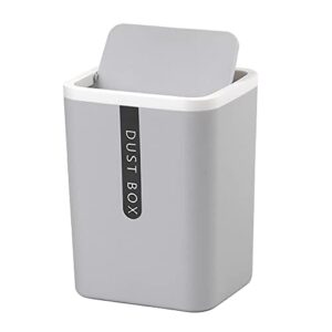 ikaar plastic mini trash can with lid mini countertop trash can tiny desktop wastebasketfor bathroom vanity, desktop, tabletop or coffee table grey