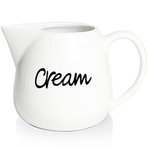 ontube porcelain creamer, ceramics milk creamer pitcher 12oz (white)