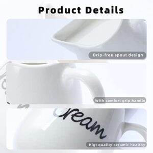 ONTUBE Porcelain Creamer, Ceramics Milk Creamer Pitcher 12OZ (White)