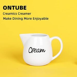 ONTUBE Porcelain Creamer, Ceramics Milk Creamer Pitcher 12OZ (White)