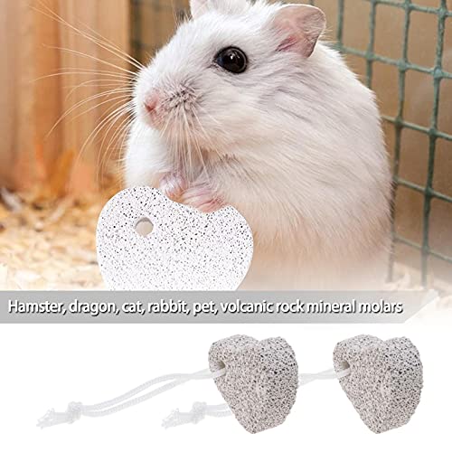 SING F LTD 12pcs Teeth Grinding Mineral Stone Small Animal Teeth Grinding Mineral Stone Chew Toys Hearted-Shape for Guinea Pigs Rabbit Parrot
