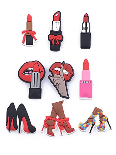 UNN 50 Pcs Pink Cartoon Shoe Charms Makeup Girl Decorations Bling Butterfly Bracelet Accessories Rhinestone Metal Chain Charm 50pcs-5