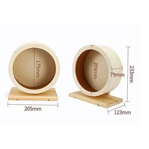 TDDGG Hamster Wheel Pet Toys Pet Supplies Natural Wood Silent Running Hamster Roller Wheel Rotatory Jogging Exercise Cage (Size : Medium)