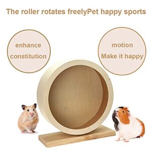 TDDGG Hamster Wheel Pet Toys Pet Supplies Natural Wood Silent Running Hamster Roller Wheel Rotatory Jogging Exercise Cage (Size : Medium)