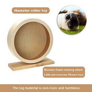 TDDGG Hamster Wheel Pet Toys Pet Supplies Natural Wood Silent Running Hamster Roller Wheel Rotatory Jogging Exercise Cage (Size : Medium)