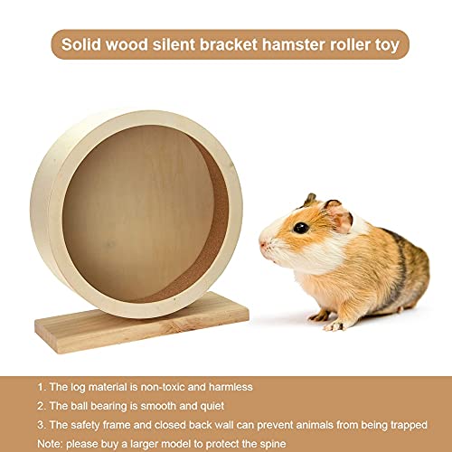 TDDGG Hamster Wheel Pet Toys Pet Supplies Natural Wood Silent Running Hamster Roller Wheel Rotatory Jogging Exercise Cage (Size : Medium)