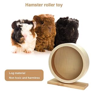 TDDGG Hamster Wheel Pet Toys Pet Supplies Natural Wood Silent Running Hamster Roller Wheel Rotatory Jogging Exercise Cage (Size : Medium)