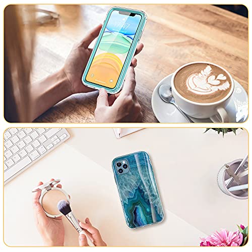 Esdot iPhone 11 Pro Max Case with Built-in Screen Protector,Military Grade Cover with Fashionable Designs for Women Girls,Protective Phone Case for Apple iPhone 11 Pro Max 6.5" Agate Stone