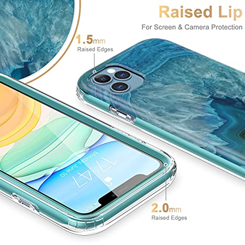 Esdot iPhone 11 Pro Max Case with Built-in Screen Protector,Military Grade Cover with Fashionable Designs for Women Girls,Protective Phone Case for Apple iPhone 11 Pro Max 6.5" Agate Stone