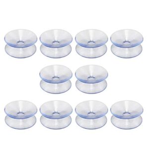10 pack double sided suction cups compatible with glass table top, clear suction cups window hanger suction cup without hooks sucker pads for home kitchen glass table top spacers(size:35mm)