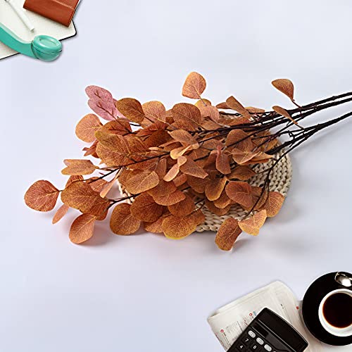 Artflower Artificial Eucalyptus Leaves, Tall Silver Dollar Eucalyptus Leaf Greenery Stems Silk Plastic Plants Fake Eucalyptus Garland Branches for Home Wedding Party Thanksgiving Décor