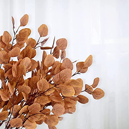 Artflower Artificial Eucalyptus Leaves, Tall Silver Dollar Eucalyptus Leaf Greenery Stems Silk Plastic Plants Fake Eucalyptus Garland Branches for Home Wedding Party Thanksgiving Décor