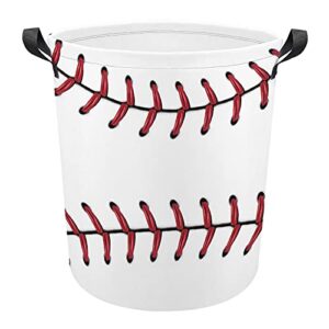 softball baseball red lace funny print laundry basket clothes hamper for toy storage