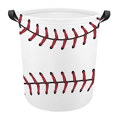 Softball Baseball Red Lace Funny Print Laundry Basket Clothes Hamper for Toy Storage