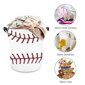 Softball Baseball Red Lace Funny Print Laundry Basket Clothes Hamper for Toy Storage