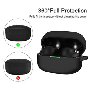Cover Cases for Sony WF-1000XM4, Sillicone Case with Keychain Durable Shockproof Drop Proof Full Body Protective Case for Sony Wireless Earbuds (1-Black)
