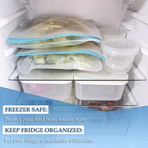 MOCHEE Reusable Gallon Freezer Bags 6 Pack Extra Thick Reusable Food Storage Bags Leakproof Gallon Storage Bags for Meat, Fruit ,Vegetable, Sandwich, Snack