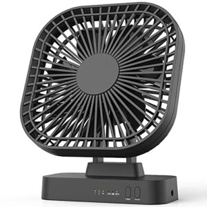 xasla 5'' aa battery operated fan, desk fan with timer, 3 speeds, extra quiet, 7-blade design, adjustable angle, for office desk, bedroom and outdoor (without batteries)