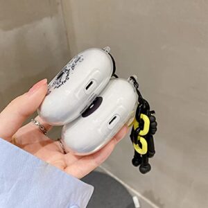 3D Cool Cute Astronaut Cartoons Case ​with Pendant Keychain for Women Girls Men Boys for Beats Studio Buds 2021 Case Cover Accessories Silicone Skin