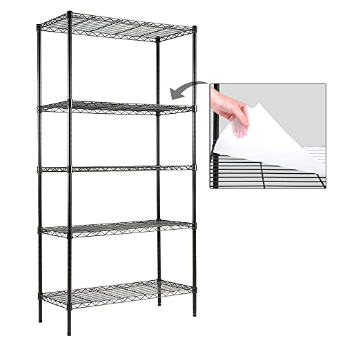 EZPEAKS 5-Shelf Shelving Unit with 5-Shelf Liners, Adjustable, Steel Wire Shelves, 150lbs Loading Capacity Per Shelf, Shelving Units and Storage for Kitchen and Garage (30W x 14D x 60H)