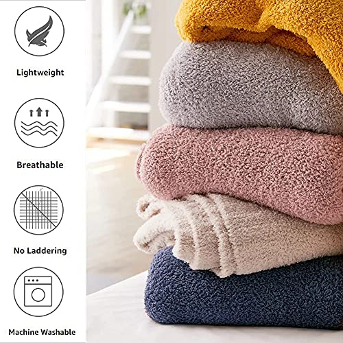 Super Soft Blanket 50”x60” Cozy Throw Blanket Chunky Knit Blanket Fluffy Blankets Throws and Blankets for Couch Sofa Bed Office, Cream