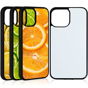 flutesan 4 pieces sublimation blanks phone case covers compatible with iphone 12 pro max, 6.7 inch blank printable rubber phone case for heat press diy protective shockproof slim case