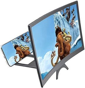 guagll 12'' screen magnifier, 3d curve foldable mobile phone screen amplifier for movies videos gaming supports all smartphones