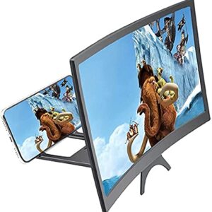 GUAGLL 12'' Screen Magnifier, 3D Curve Foldable Mobile Phone Screen Amplifier for Movies Videos Gaming Supports All Smartphones