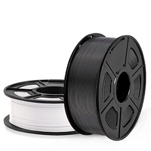 sunlu abs 3d printer filament, 1.75 abs filament dimensional accuracy +/- 0.02 mm, 1 kg spool (black+white)
