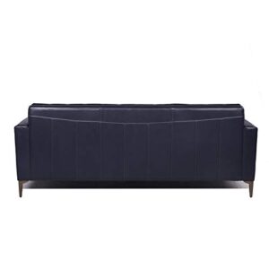 Nice Link Home Furnishings Payton Leather Sofa in Navy