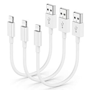 3 pack apple mfi certified iphone charger cable, apple lightning to usb cable cord, 2.4a fast charging apple phone long chargers for iphone 12/11/11pro/11max/ x/xs/xr/xs max/8/7/6/5s/se (1ft, white)