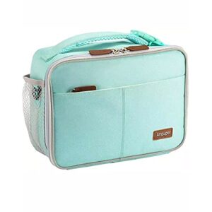 lunch bag with adjustable straps bento box tote shoulder bag food grade aluminum foil lining keeps bentos warm and drinks cold,  suitable for office workplace, travel, picnic, beach
