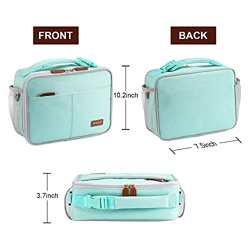 Lunch Bag with Adjustable Straps Bento Box Tote Shoulder Bag Food Grade Aluminum Foil Lining Keeps Bentos Warm and Drinks Cold,  Suitable for Office Workplace, Travel, Picnic, Beach