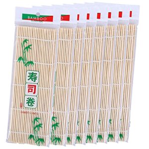 jialeey bamboo sushi rolling mat, 9.5x9.5 inch, 8 pcs set