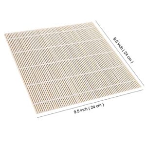 JIALEEY Bamboo Sushi Rolling Mat, 9.5x9.5 Inch, 8 PCS Set