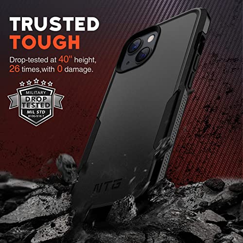NTG Military Shockproof iPhone 14 Case, iPhone 13 Case [2 Layer Structure Protection] [Military Grade Anti-Drop] Hard Slim iPhone 14/13 Phone Case,Shockproof Protective Phone Case for iPhone 14/13