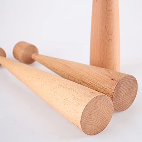 Wooden Set of 3 Candlesticks - Handmade Natural Wood Candlestick Holder - for Wedding/Party/Spa/Meditation/Dining/Coffee Table/Home Decor- 9.3" 11" 12.8" H